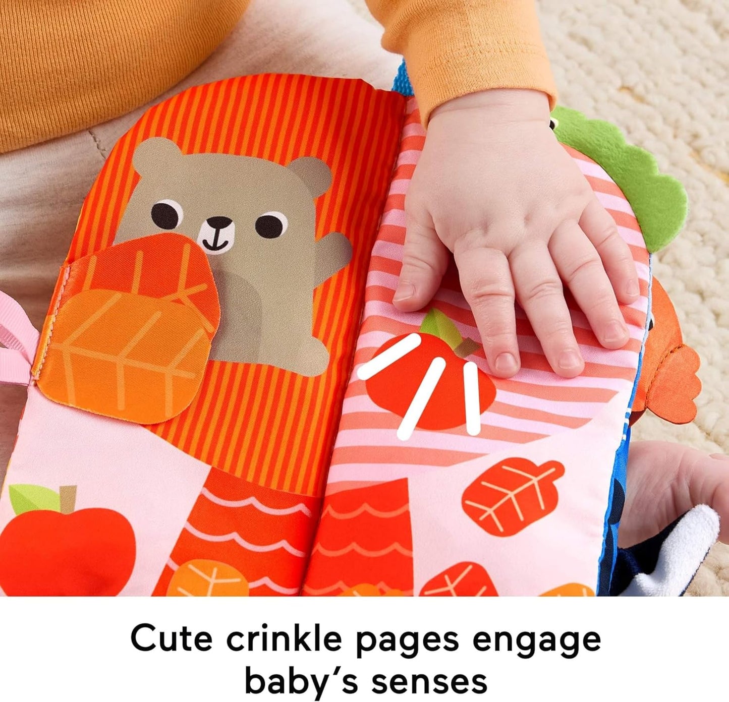Fisher-Price Livro de atividades sensoriais para bebês, tema Estações do Ano, com 4 páginas de exercícios para bebês a partir de 0 meses, JKP53