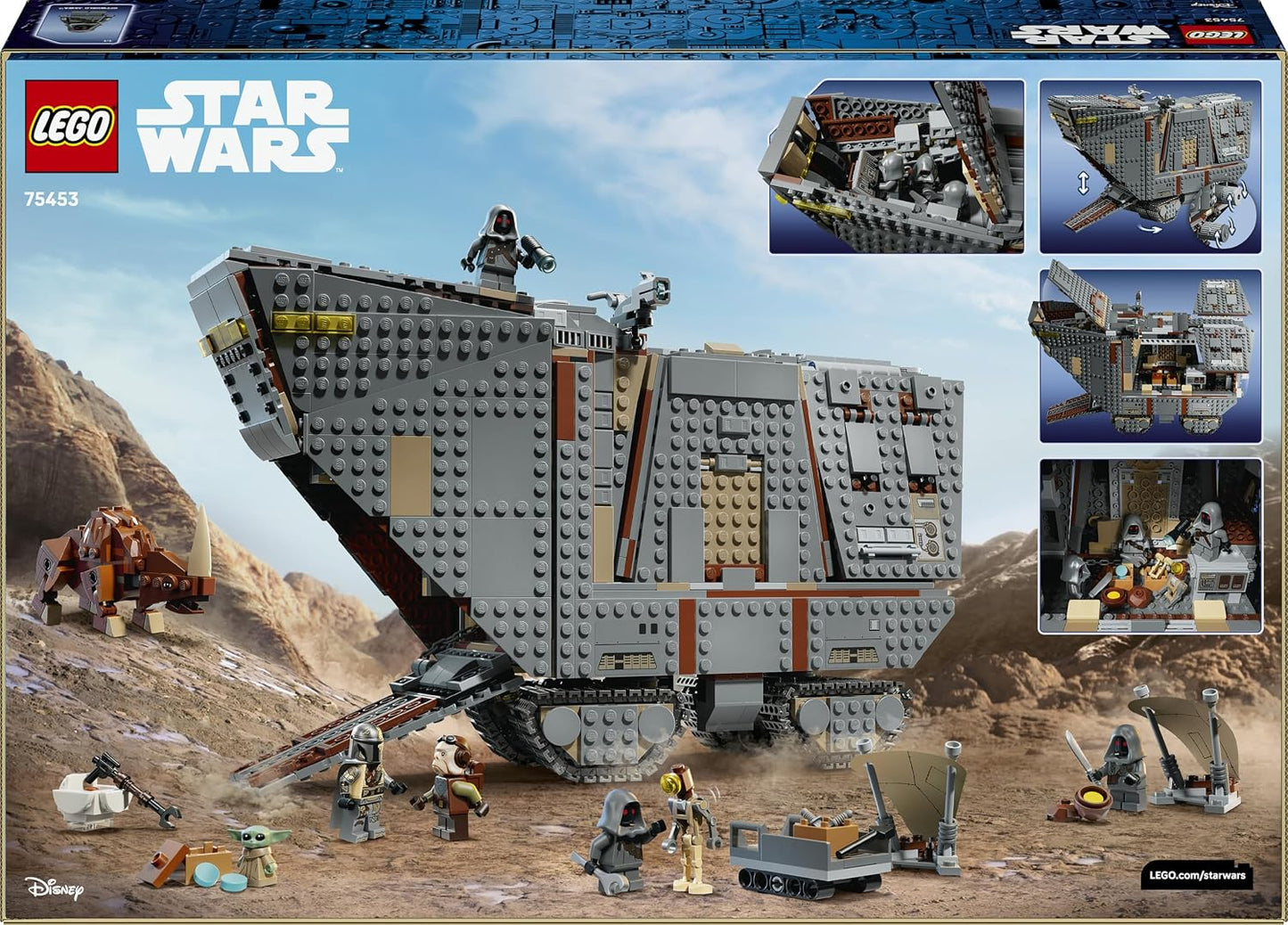 LEGO Star Wars 75453 Sandcrawler Offworld e Mudhorn – Kit de montar com figura do Grogu e 5 minifiguras (incluindo O Mandaloriano) – Presente de aniversário para adolescentes a partir de 14 anos e fãs de filmes