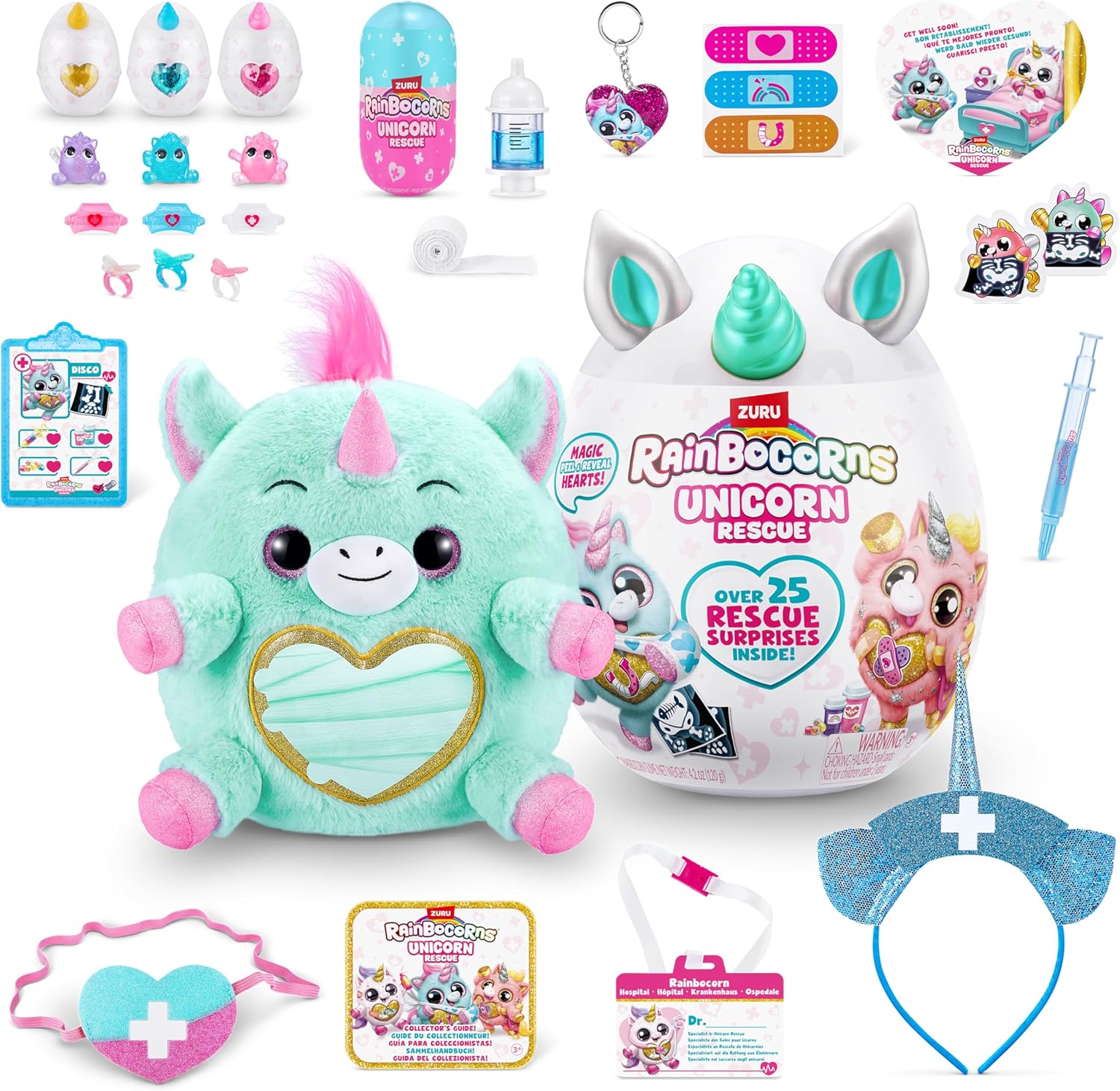 Rainbocorns Unicorn Rescue Surprise, Disco - Pelúcia colecionável - Ov