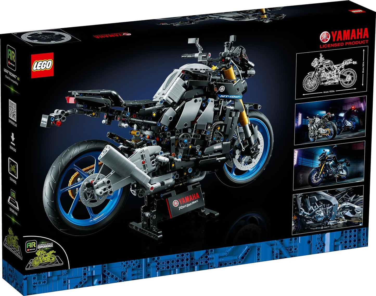LEGO Technic 42159 Yamaha MT-10 SP para adultos construir, conjunto de construção de réplica de motocicleta autêntica com motor de 4 cilindros, direção funcional e aplicativo AR, presente para homens e mulheres 42159