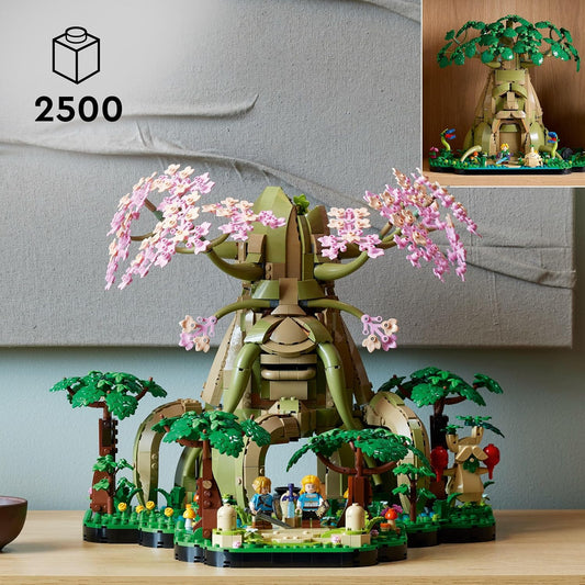 LEGO Conjunto de construção 2 em 1 The Legend of Zelda Great Deku Tree para adultos, kit de modelo para construir recursos 4 minifiguras colecionáveis, incluindo. 3 versões de Link, presente para homens, mulheres e jogadores