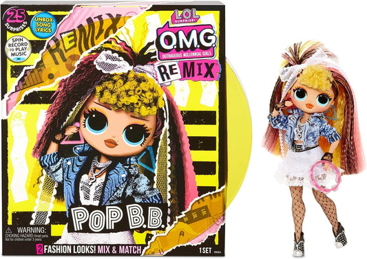 LOL Surprise OMG Remix - Com 25 surpresas - Boneca fashion colecionável, roupas e acessórios - Pop BB