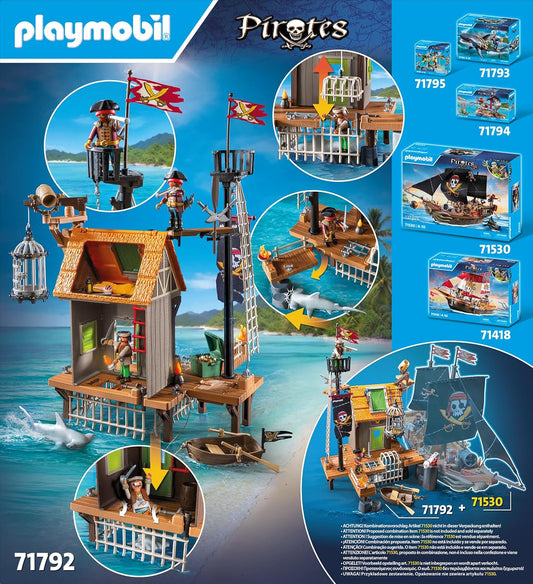 Playmobil 71792 | Piratas | Porto Pirata com Prisão Pirata | Figuras Piratas | Brinquedos Piratas | Brinquedos para Crianças a partir de 4 anos |