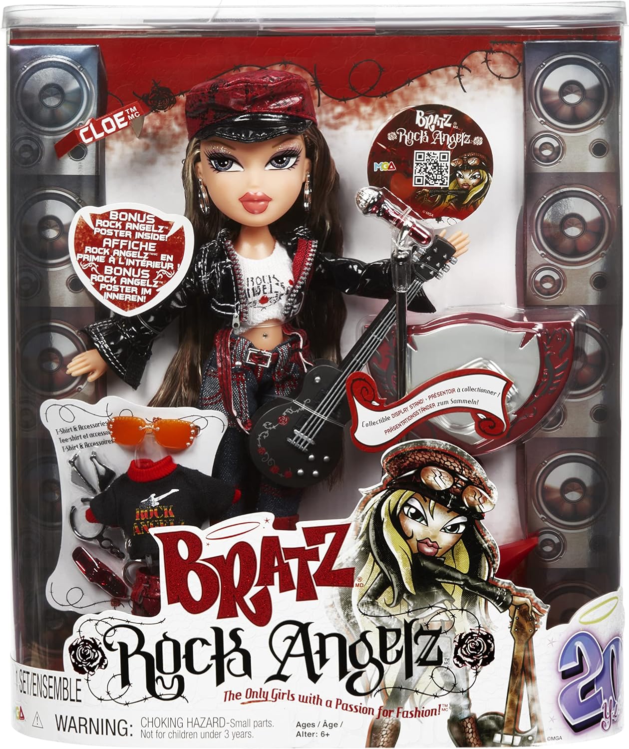 Bratz 577782EUC Rock Angelz 20 Yearz Edição especial Fashion Doll-CLOE