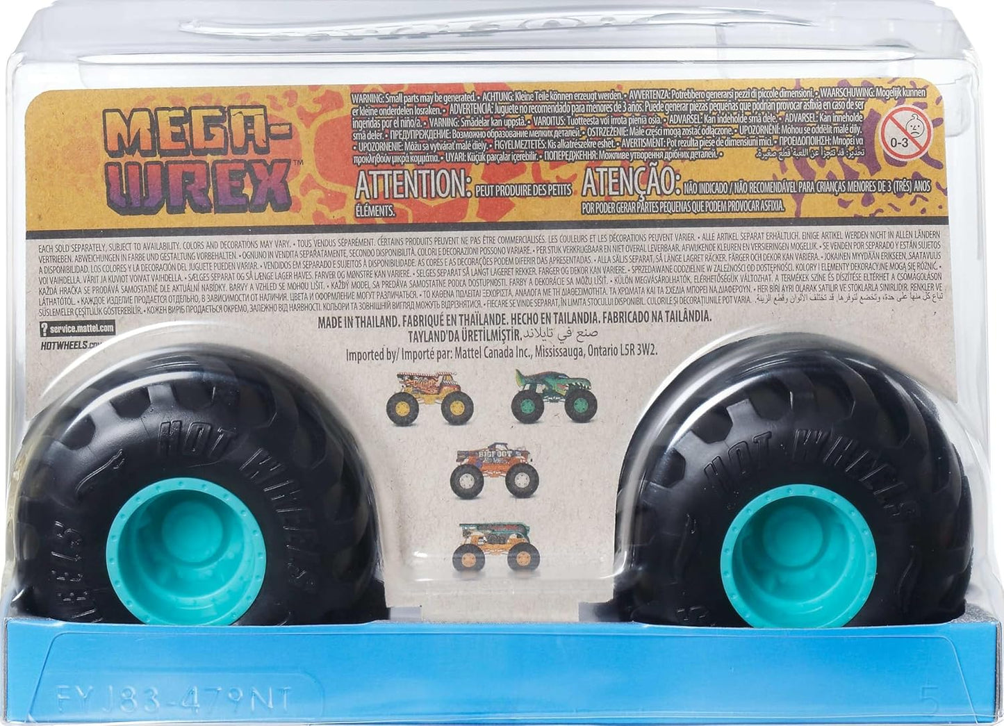 Hot Wheels Monster Trucks, Monster Truck Gigante, Caminhão de Brinquedo Die-Cast em Escala 1:24 com Rodas Enormes e Design Incrível, JDR03