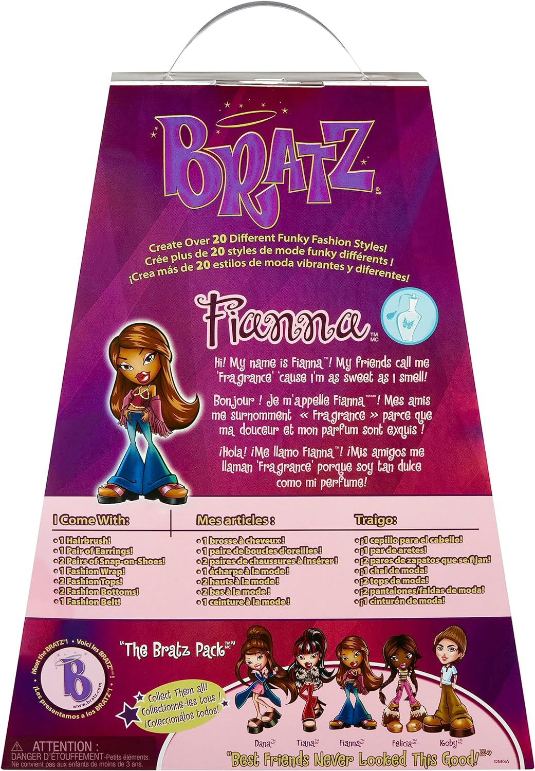 Bratz Boneca Fashion Original - FIANNA - Série 3 - Boneca, 2 Roupas e Pôster - Para Colecionadores e Crianças a partir de 6 anos
