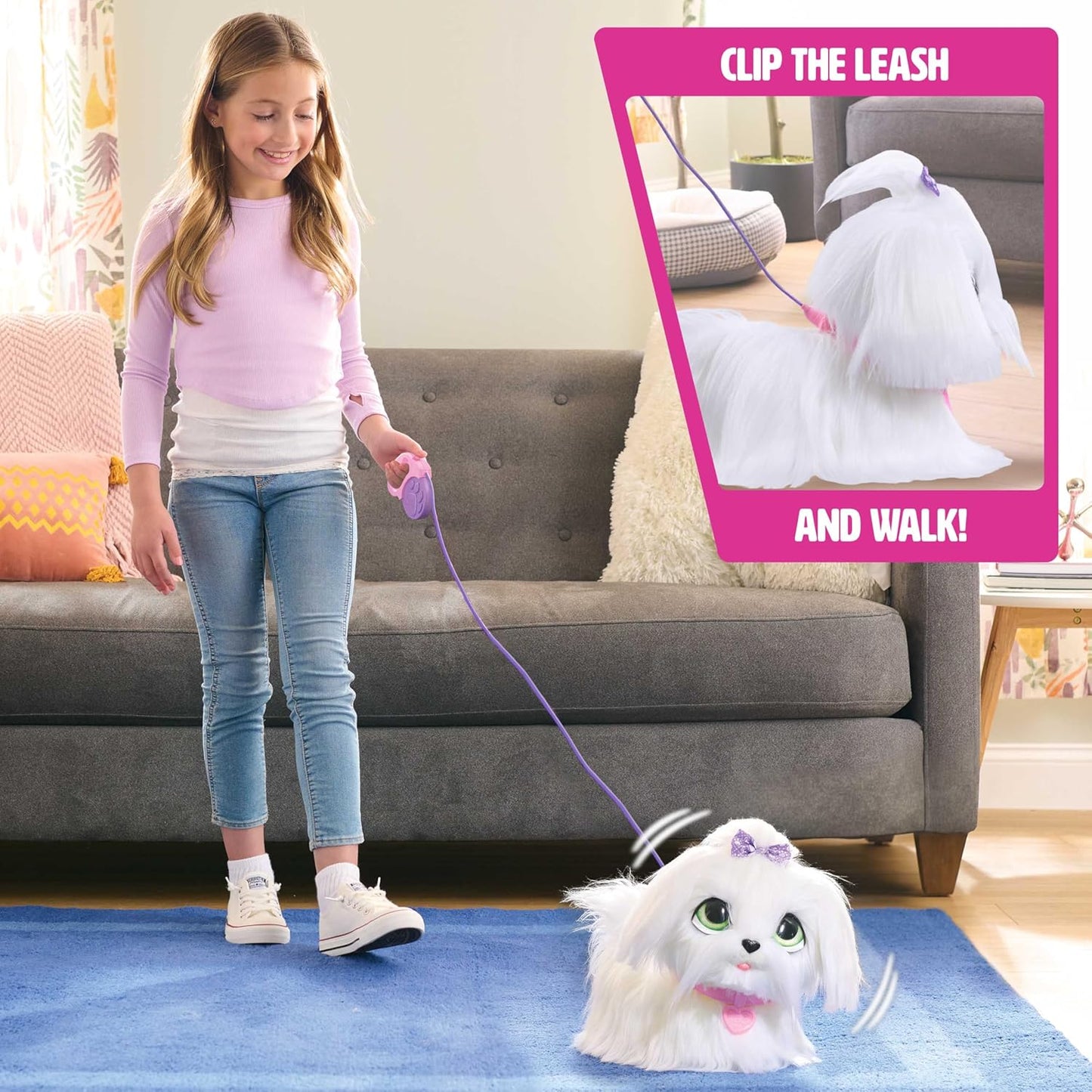 Just Play Brinquedo interativo furReal GoGo Walkin’ Pup, brinquedo infantil para crianças a partir de 4 anos.