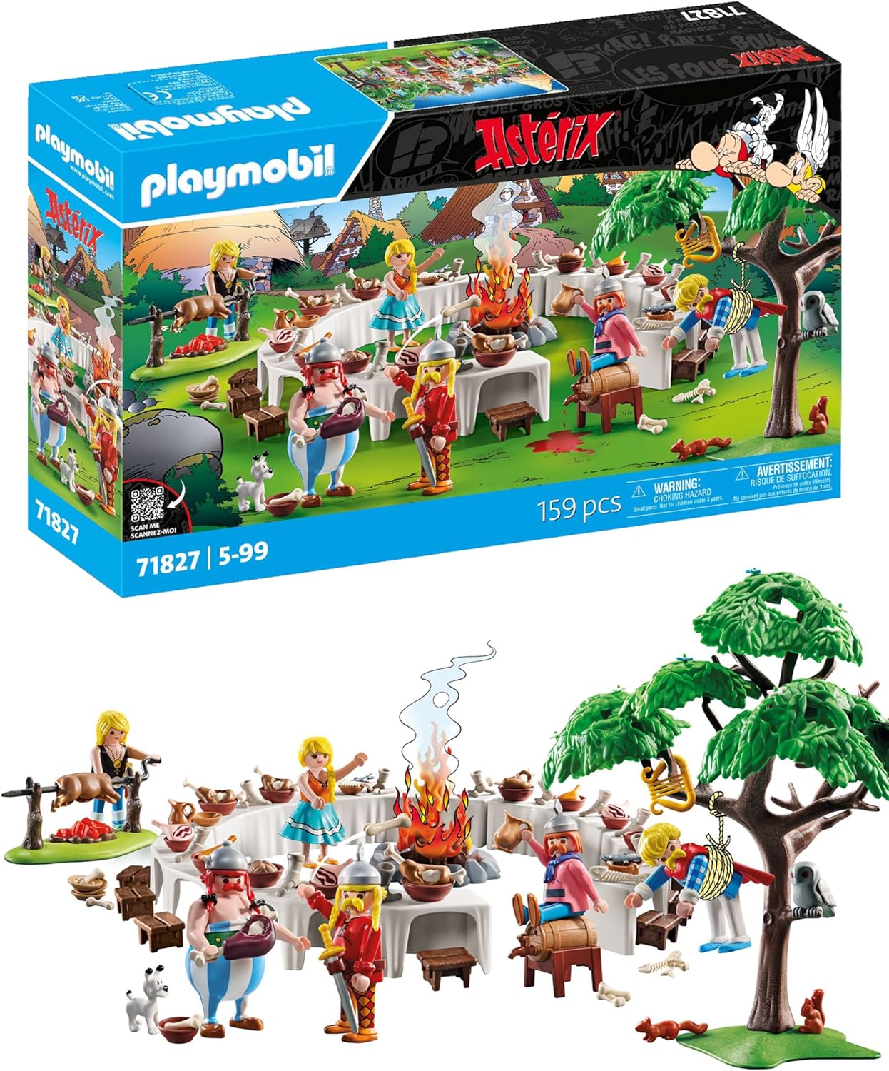 Playmobil | Asterix | A Festa da Vila | Conjunto Asterix | Asterix e Obelix | Brinquedo de Aventura para Crianças a partir de 5 Anos | 71827
