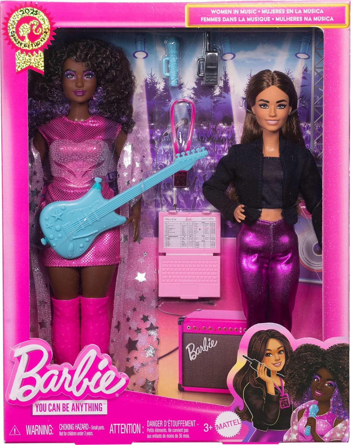 Barbie Carreiras: Carreira do Ano 2 - Bonecas e Acessórios com Estrela da Música e Gerente de Turnê com Roupas Removíveis, JDM09