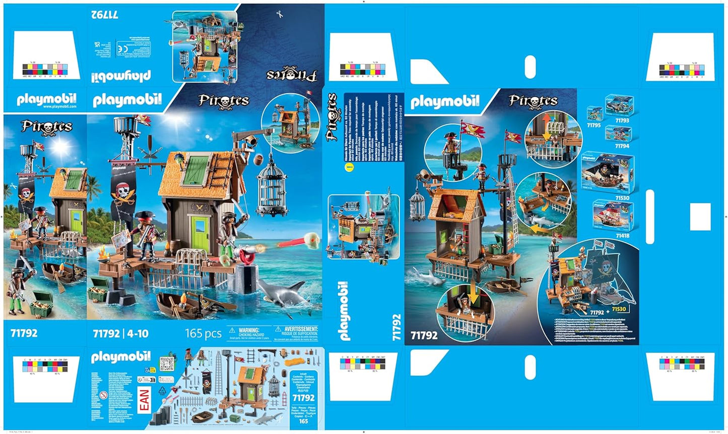 Playmobil 71792 | Piratas | Porto Pirata com Prisão Pirata | Figuras Piratas | Brinquedos Piratas | Brinquedos para Crianças a partir de 4 anos |