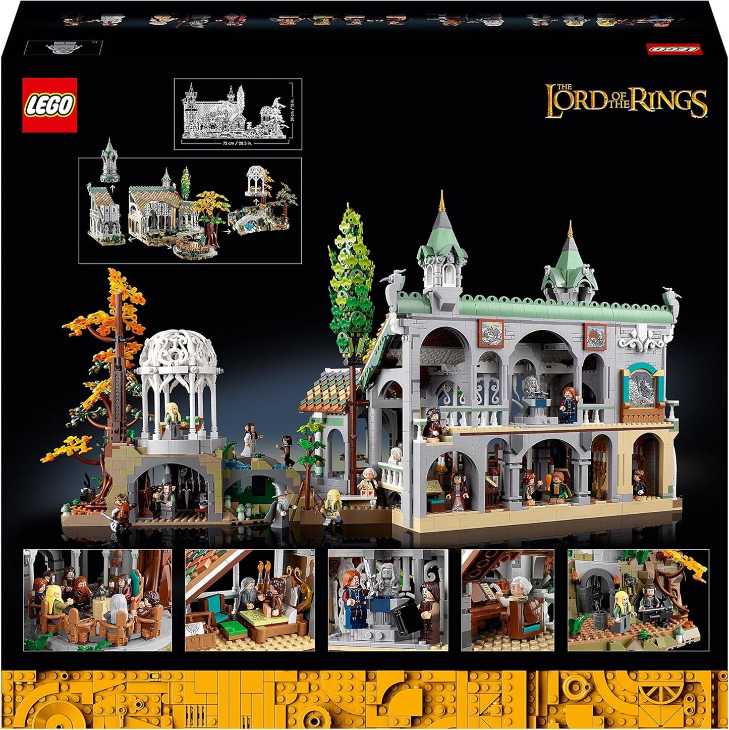 LEGO Icons O Senhor dos Anéis: Rivendell - Conjunto de exibição SdA colecionável para adultos com 15 minifiguras exclusivas, incl. Gandalf, Legolas, Aragorn e Frodo