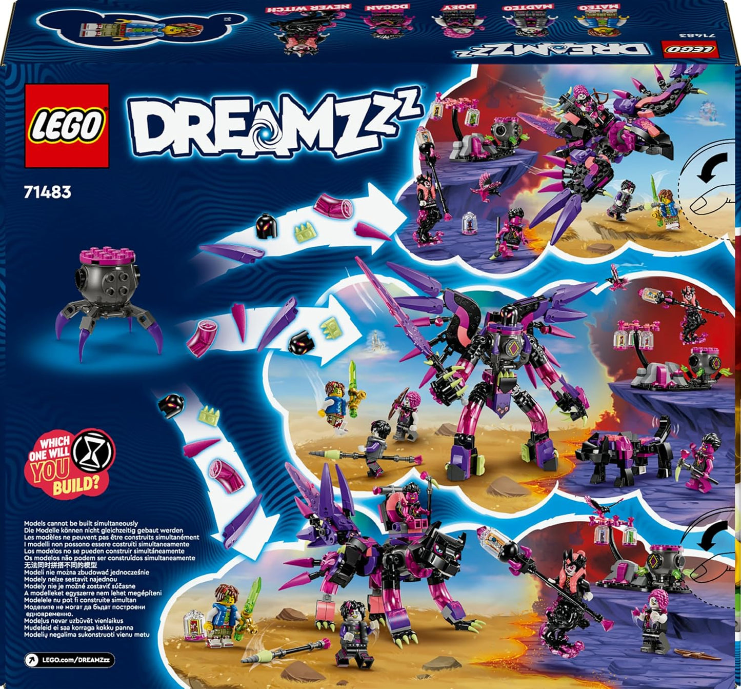 LEGO DREAMZzz Ever Witch's Nightmare Creature Set, juguetes mágicos de construcción para niños y niñas a partir de 9 años, construye como figuras de caldero, lobo o cuervo, regalo de cumpleaños creativo para niños