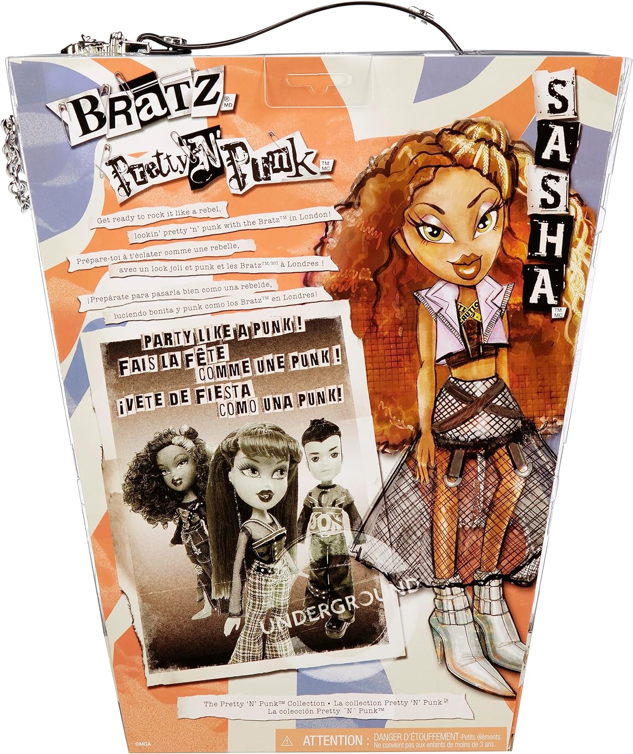 Bratz Pretty 'N' Punk Fashion Doll - SASHA - Dos muñecas relanzadas favoritas de los fanáticos con trajes de moda para mezclar y combinar, maleta personalizable y accesorios divertidos - para niños y coleccionistas a partir de 6 años