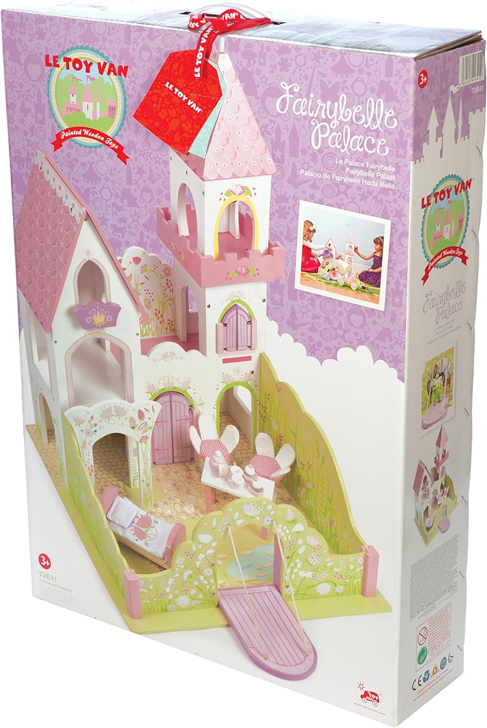 Le Toy Van - Juguete educativo de madera Fairybelle Wooden Palace Dollhouse Fairy Princess Castle Play Set | Finge jugar al castillo de madera.