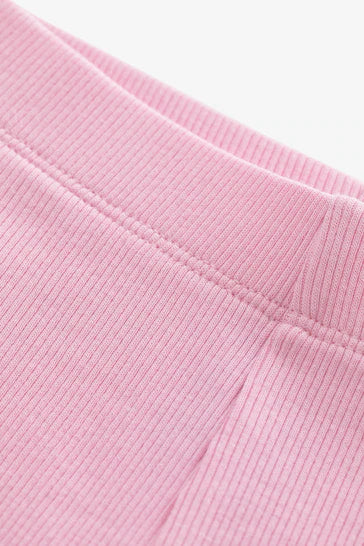 |Girl| Leggings Flare Rosa Brilhante (3 meses a 7 anos)