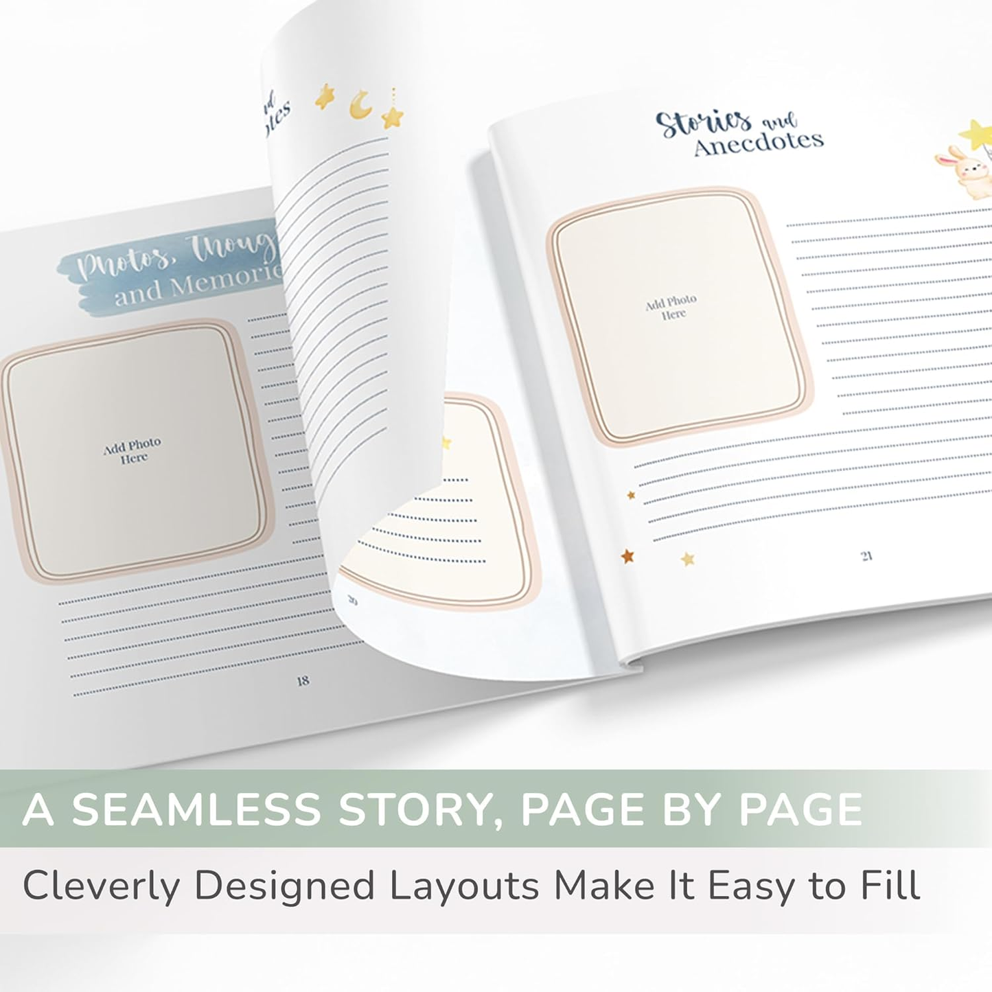 Livro de Memórias para Bebés Tiny Trees® - Diário do Meu Primeiro Ano - 51 Páginas - Presente para o Chá de Bebé - Diário para Grávidas, Pais e Famílias | Marcos e Celebrações Mensais