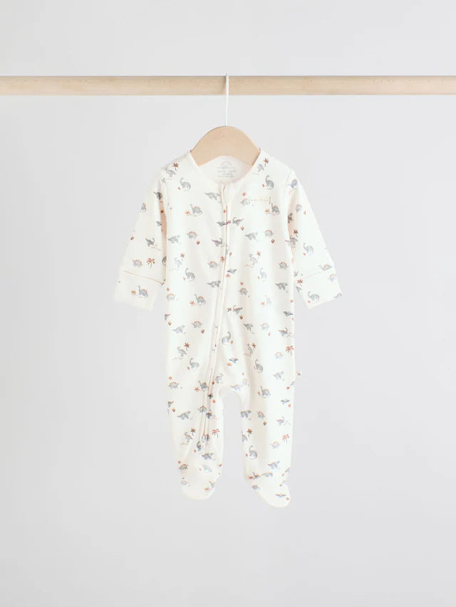 |BabyBoy| Macacão De Dormir Cinza 100% Algodão Com Zíper Bidirecional Para Bebês, Pacote Com 3 Unidades (0 a 2 anos)