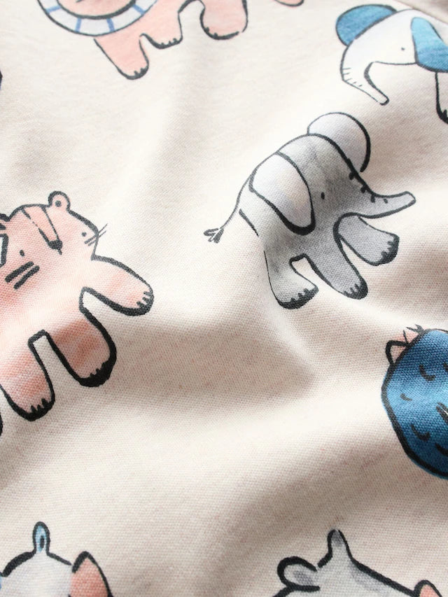 |BabyBoy| Macacão Infantil Safari 100% Algodão Manga Curta Azul Marinho/Marrom Bege, Pacote com 5