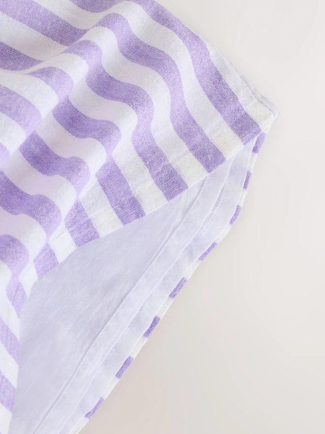 |BabyGirl| Vestido De Bebê Listrado Lilás Roxo/Branco e Conjunto De Calcinha Bloomer (0 meses a 2 anos) -