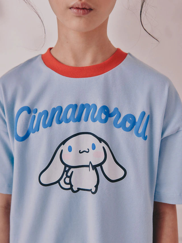 |BigGirl| Pijama Curto Azul Hello Kitty, Pacote Com 2 (3-14 anos)