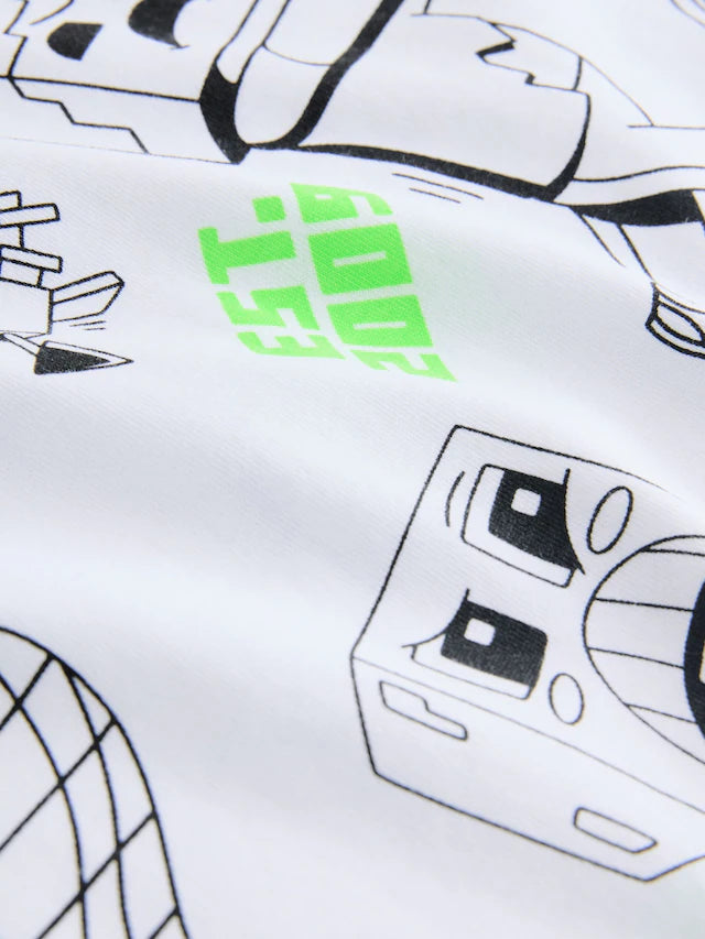 |BigBoy| Camiseta Branca Licenciada Do Minecraft Com Estampa Completa (3 a 16 anos)