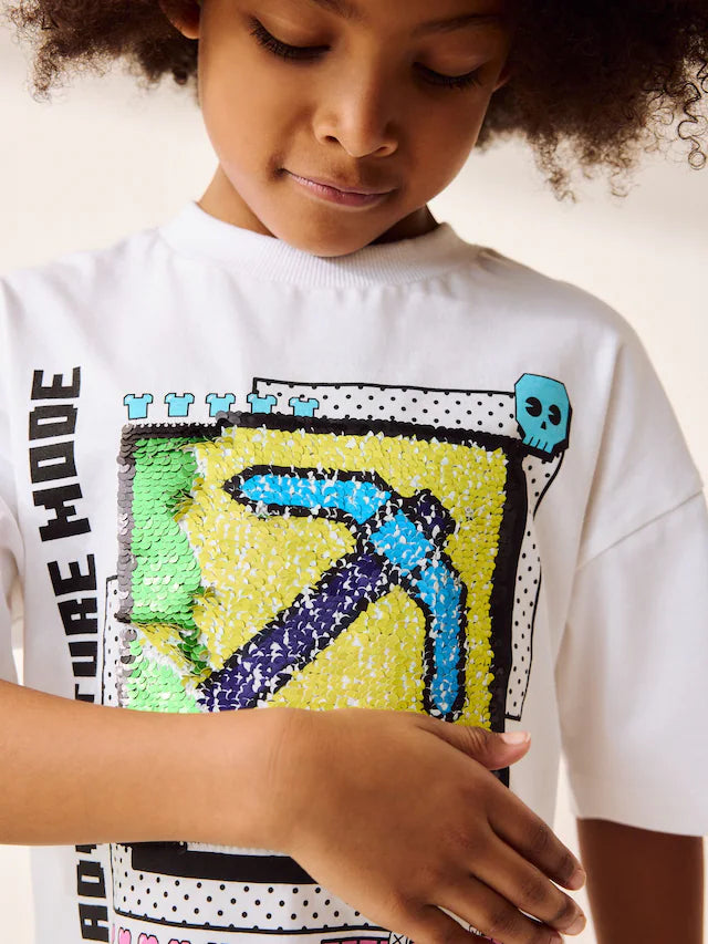 |BigBoy| Camiseta Branca Licenciada Do Minecraft (3 a 16 anos)