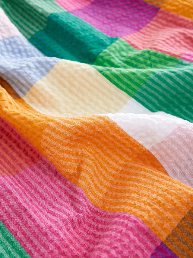 |BigGirl| Vestido De Verão Xadrez Arco-Iris 100% Algodão (3-16 anos)