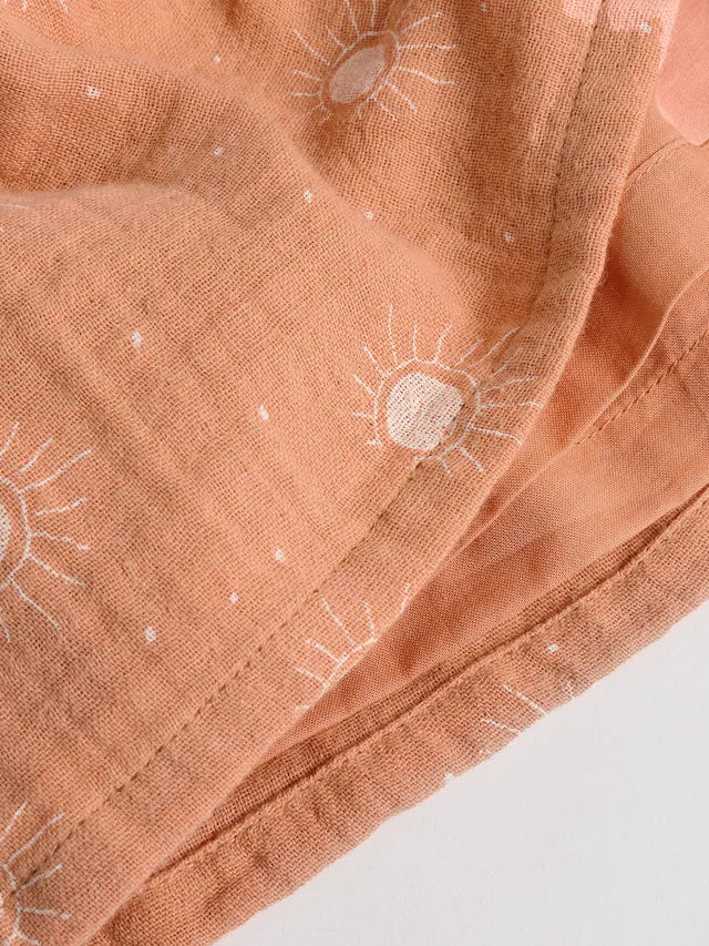 |BabyGirl| Vestidos De Malha Estampados Marrom Ferrugem e Creme Para Bebês, Pacote Com 2 (0 meses a 3 anos)