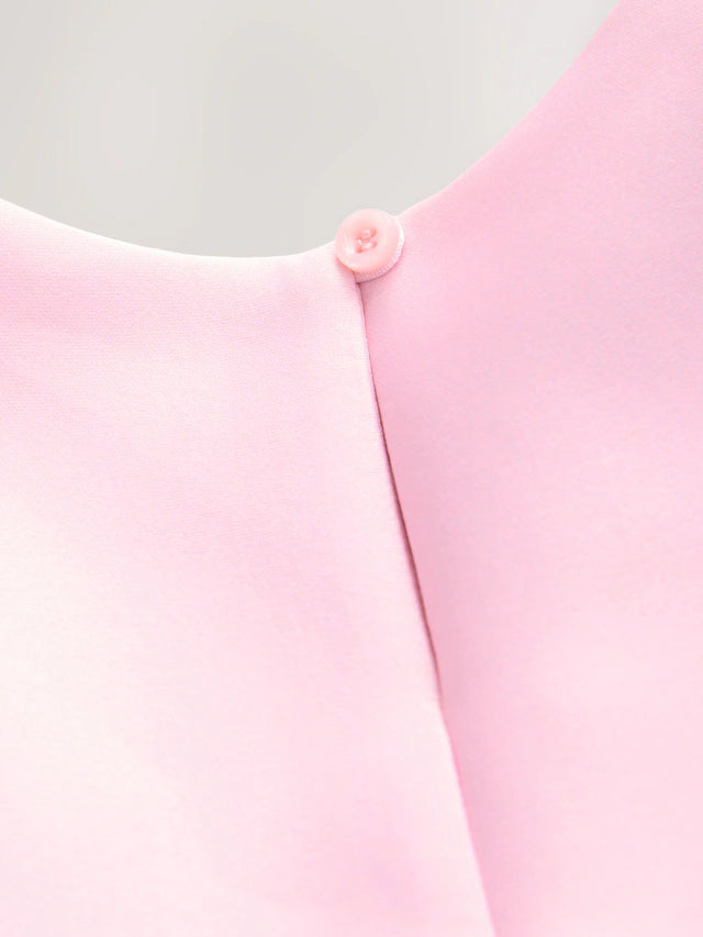 |Girl| Vestido De Festa Floral Sem Mangas Rosa (3 meses a 7 anos)