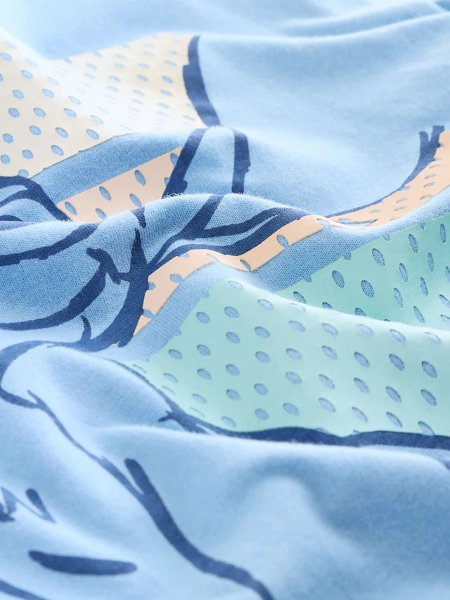 |Boy| Camiseta Azul Lilo & Stitch De Manga Curta 100% Algodão (3 meses a 8 anos)