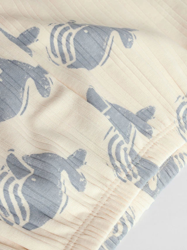 |BabyBoy| Conjunto De Camiseta e Shorts Blue Whale Baby