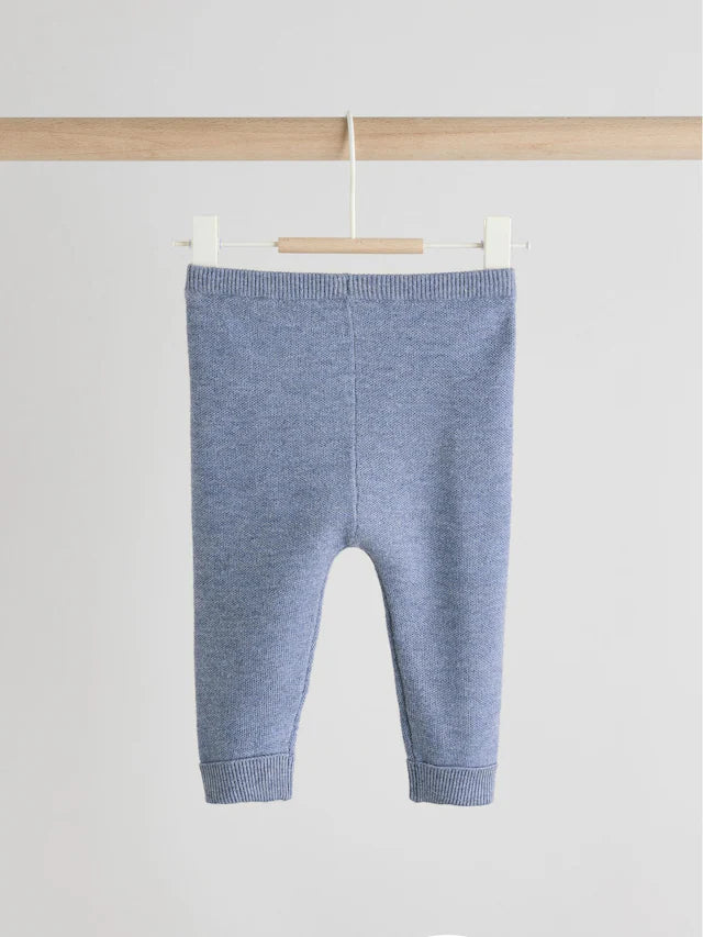 |BabyBoy| Conjunto De Suéter e Leggings De Tricô Azul Para Bebê (0 meses a 2 anos)