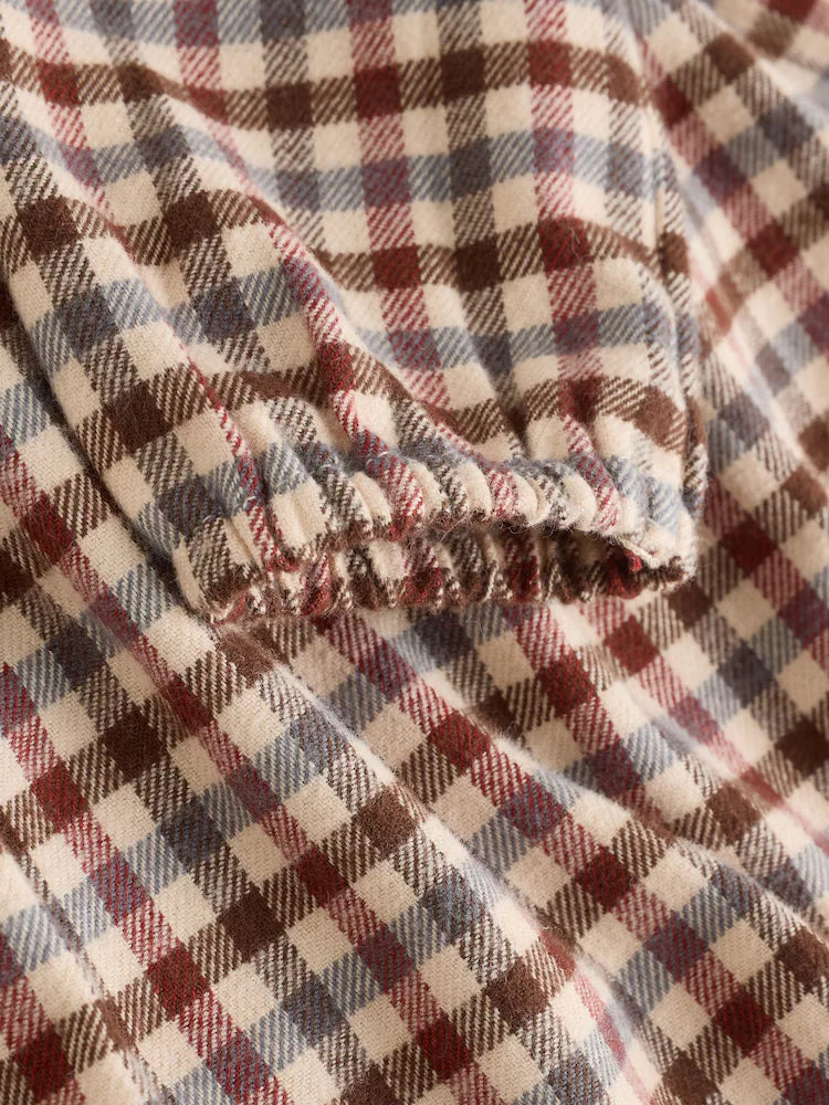 |BabyGirl| Conjunto De 2 Peças De Vestido e Colete Xadrez Bege/Creme Para Bebê (0 meses a 2 anos)