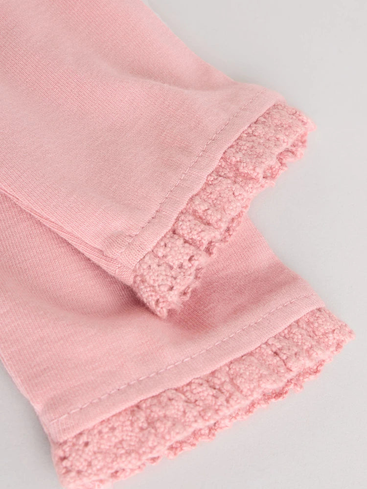 |BabyGirl| Conjunto De 6 Peças De Blusa e Leggings De Manga Comprida Com Personagem Coelho Rosa/Creme