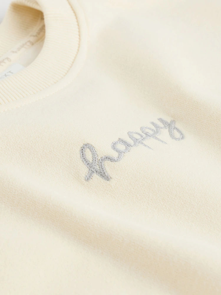 |BabyGirl| Conjunto De Suéter e Leggings Creme Para Bebê, 2 Peças (0 meses a 2 anos)