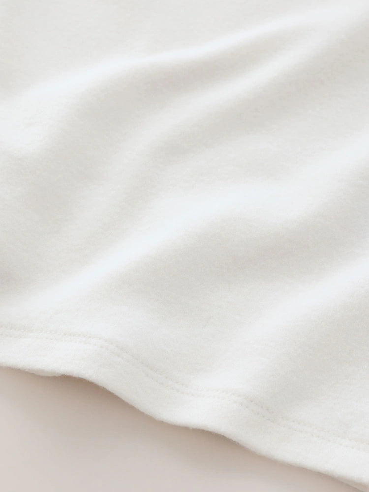 |Girl| Blusa De Gola Alta Manga Comprida Branco Cru (3 meses a 7 anos)