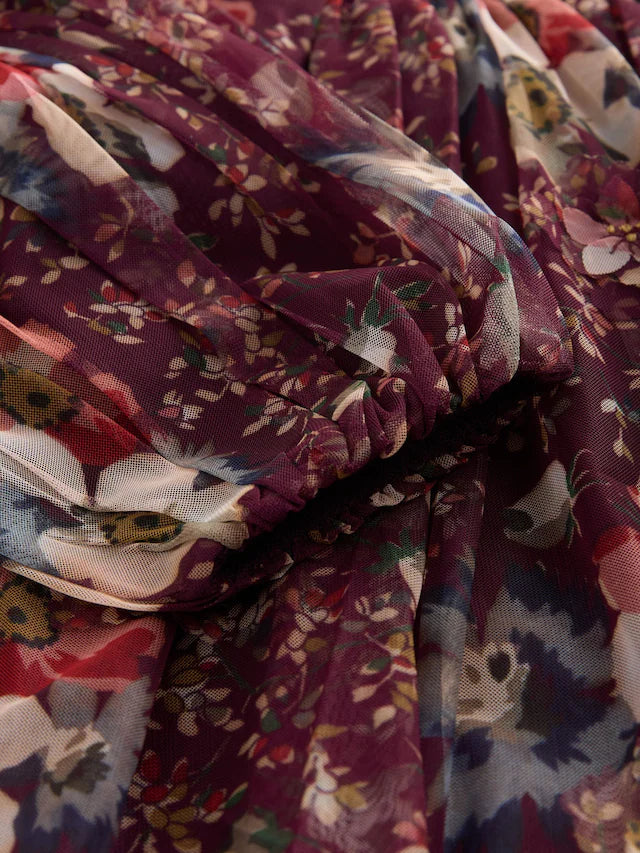 |Girl| Vestido De Malha Roxo De Manga Comprida (3 meses a 7 anos)