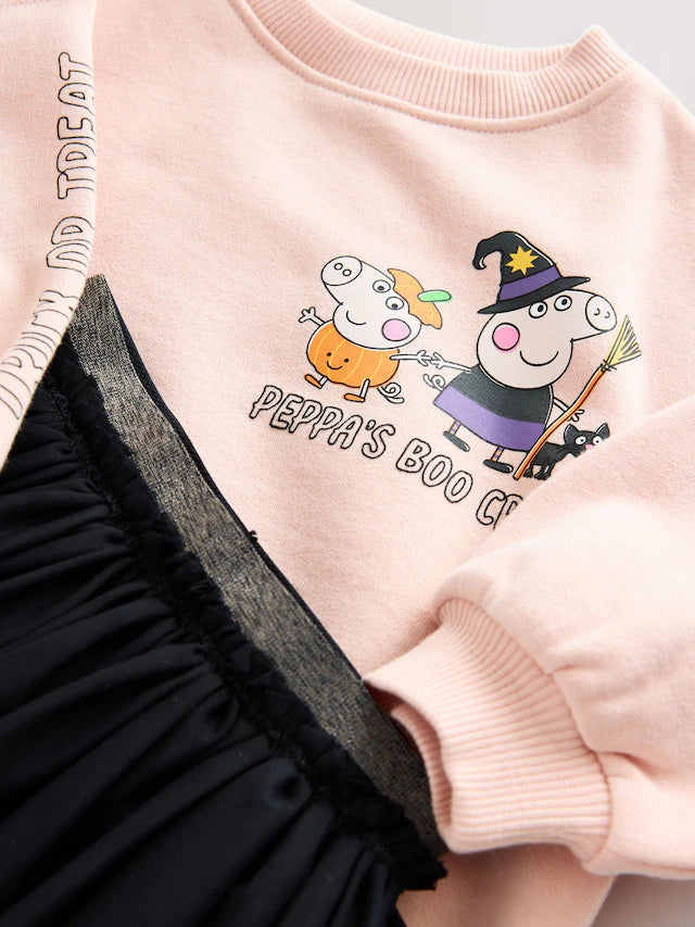 |Girl| Vestido Tutu Rosa Para Halloween Da Peppa Pig (3 meses a 7 anos)