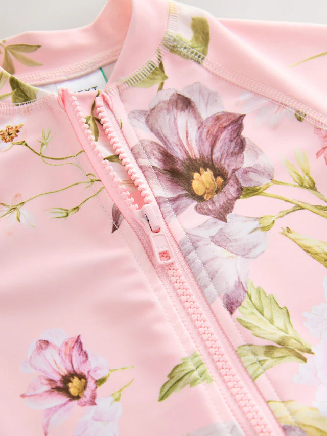 |Girl| Maiô Sunsafe Floral Rosa (3 meses a 10 anos)