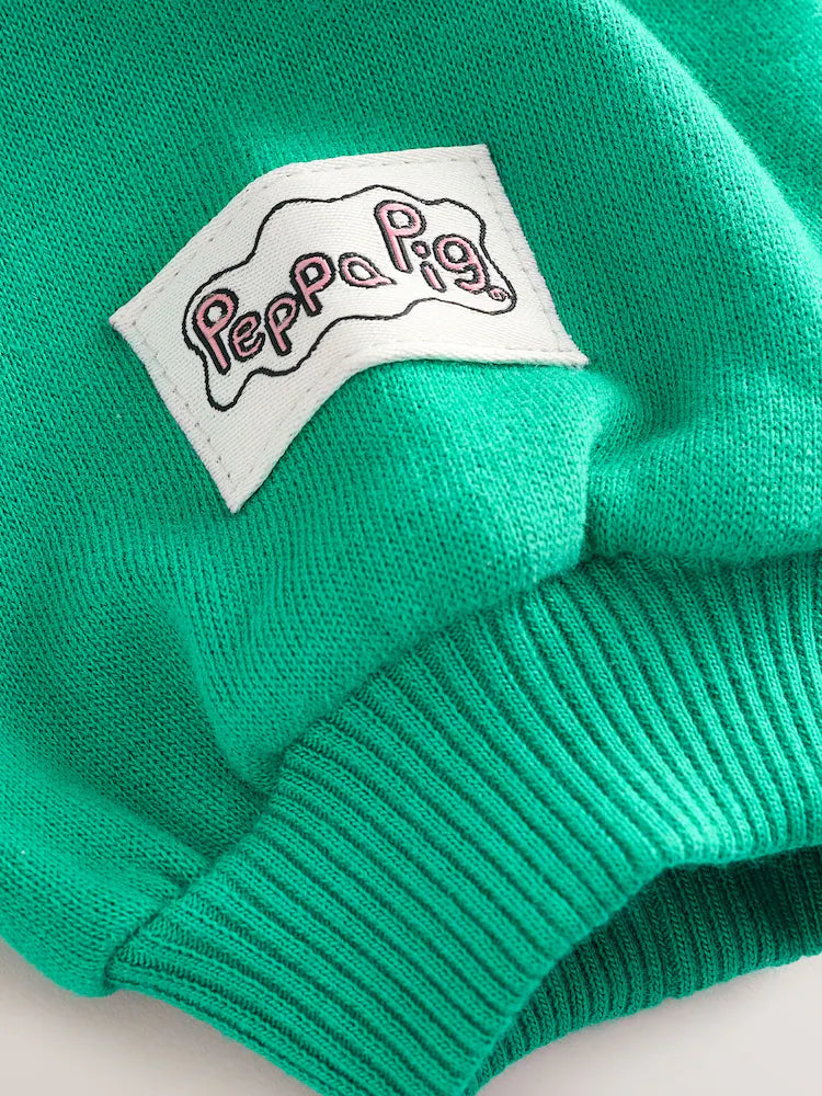 |Girl| Moletom Com Gola Redonda Peppa Pig Verde (3 meses a 7 anos)