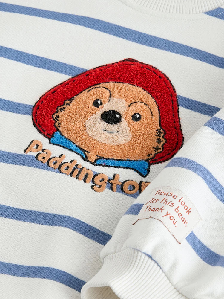 |Girl| Moletom Listrado Creme Do Urso Paddington (3 meses a 7 anos)