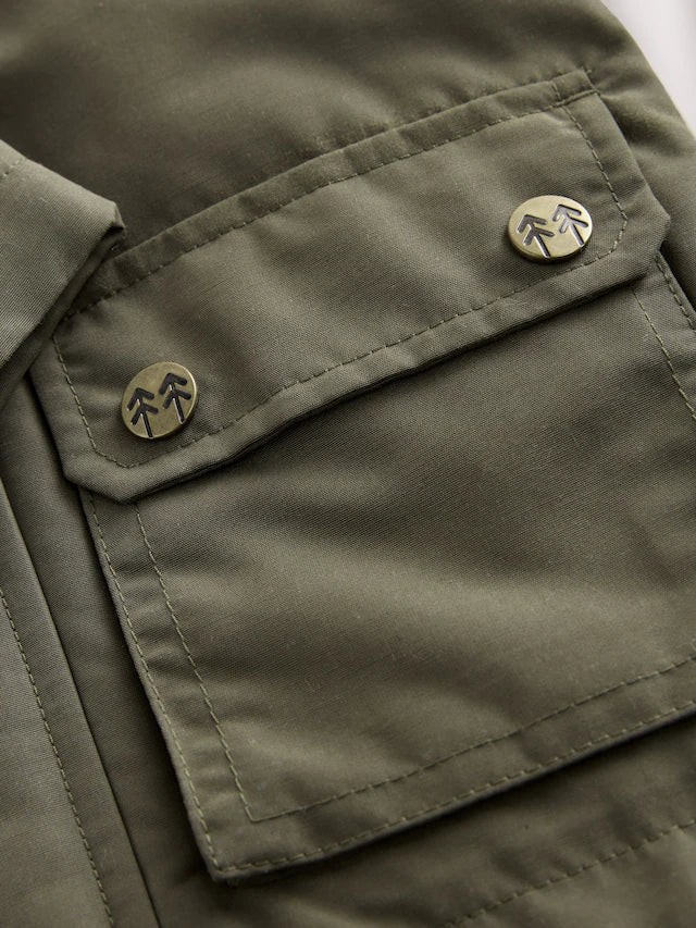 |Boy| Casaco Cáqui Verde Com Gola De Veludo (3 meses a 7 anos)