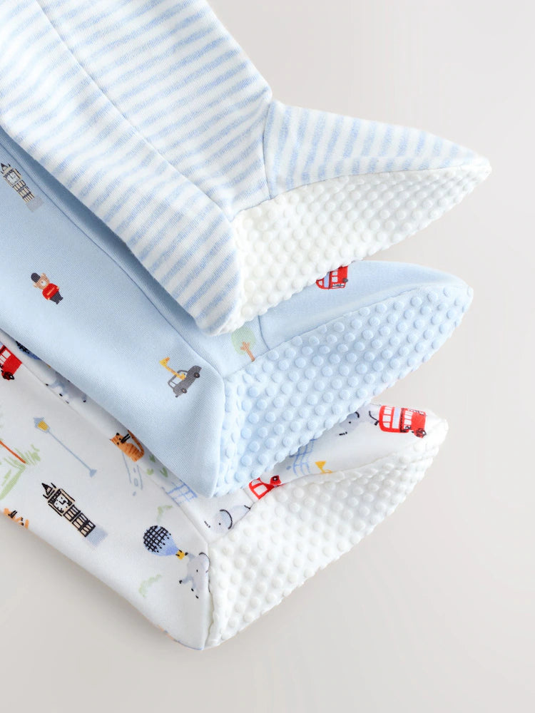 |BabyBoy| Pacote Com 3 Macacões De Dormir Para Bebês Blue London (0 meses a 2 anos)