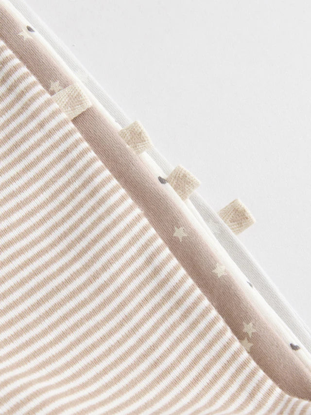 |BabyBoy| Macacão De Dormir Com Ziper Bidirecional Cream Baby, Pacote Com 4 (0-2 anos)