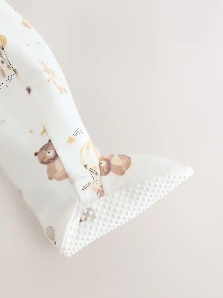 |BabyGirl| Macacão De Dormir Com Forro De Lã e Zíper Bidirecional Creme Para Bebê