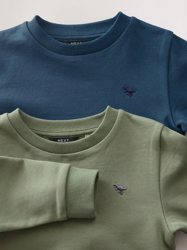 |Boy| Conjunto De 2 Moletons e Calças De Moletom Azul/Verde (3 meses a 7 anos)