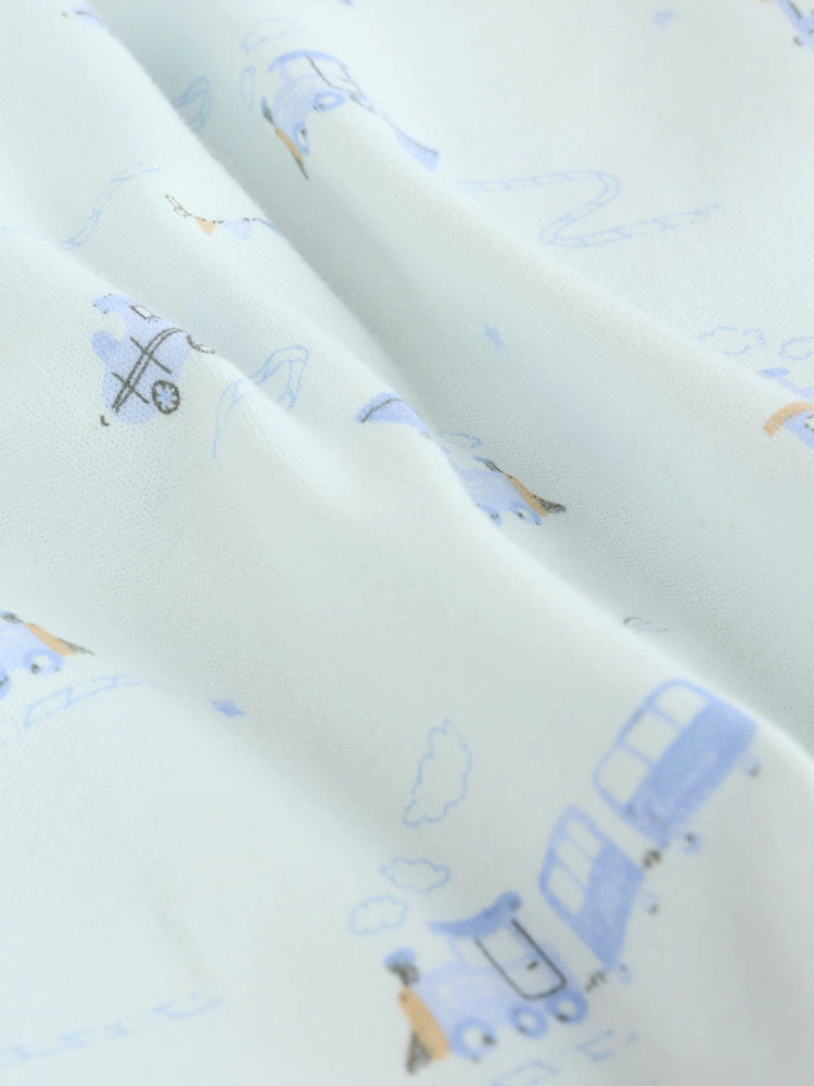 |BabyBoy| Pacote Com 3 Macacões Bordados Para Bebês, Branco/Azul