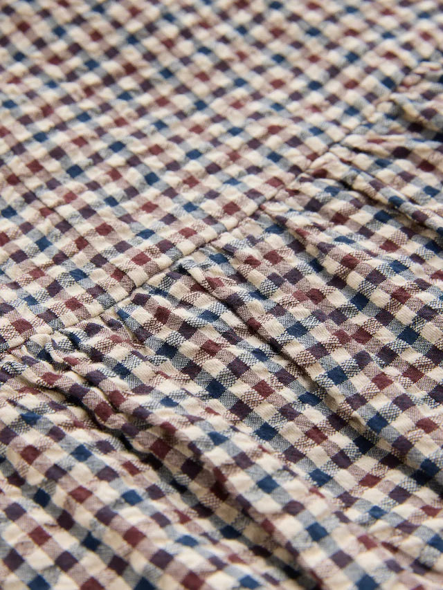 |Girl| Vestido Avental Xadrez Neutro Com Bainha Bolha (3 meses a 8 anos)