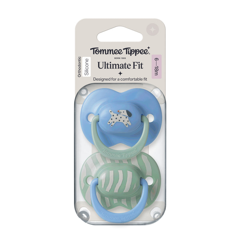 Tommee Tippee Chupeta Ultimate Fit para menino de 6 a 18 meses (pacote com 2)