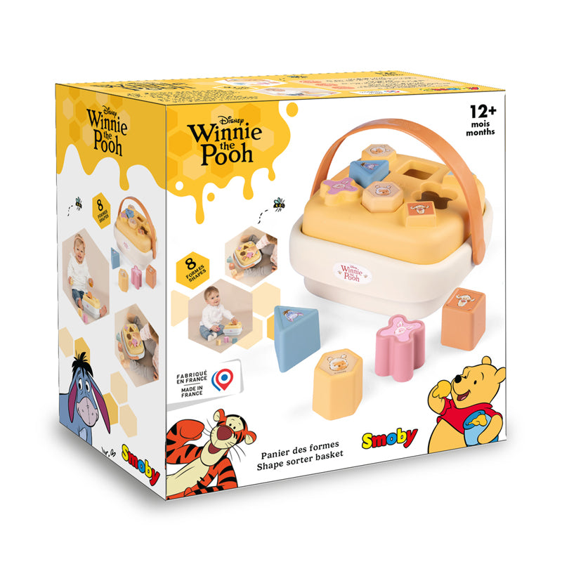 Winnie the Pooh Cesta de Encaixe de Formas Smoby Little Disney – Brinquedo Educativo para Bebês (8 Formas e Cores, Estimula a Motricidade Fina, 12m+)